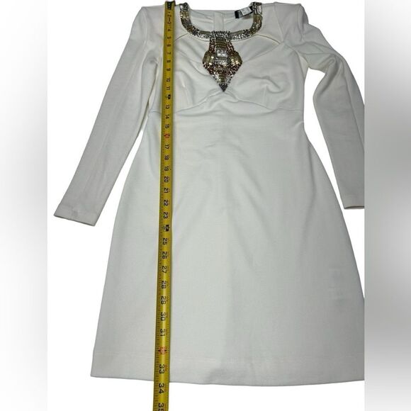 VENUS White Mini Dress with Beaded Detail - Picture 8 of 15